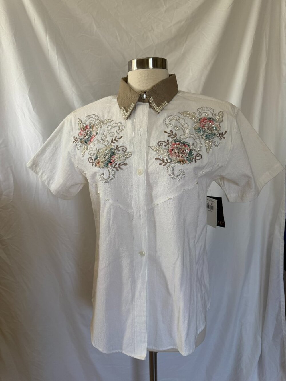 Vintage Beaded and Embroidered Jane Ashley PM Shirt NWT